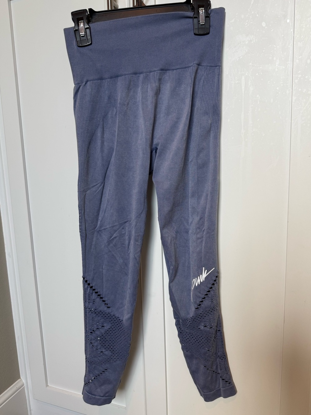 Victoria's Secret PINK Brand Blue Cool & Comfy Leggings with Perforated Panel